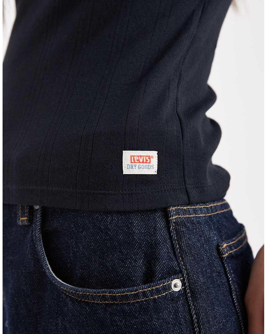 Levi's Black Dry Goods Pointelle Baby Tee