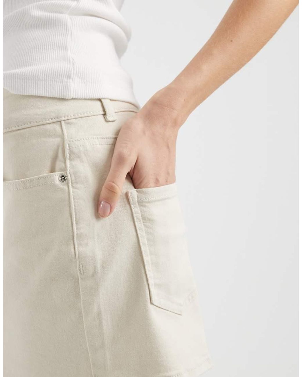 ONLY Natural Denim Mini Skirt