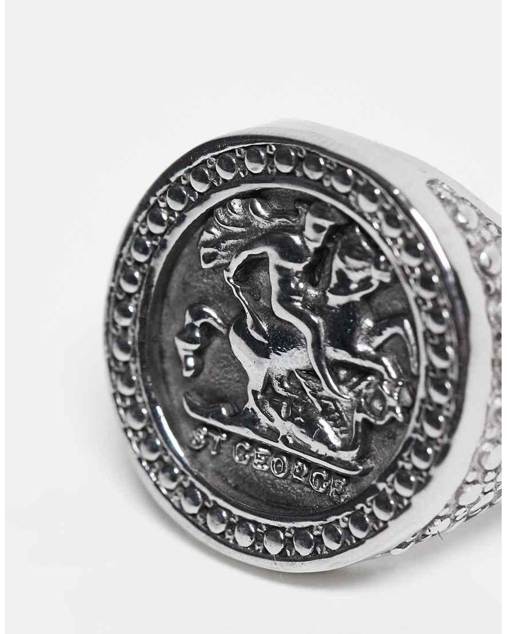 Reclaimed Vintage White Unisex Stainless Steel Waterproof Signet Ring