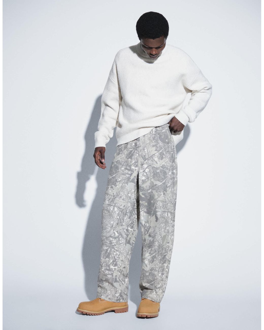 Pull côtelé en mélange ASOS pour homme en coloris White
