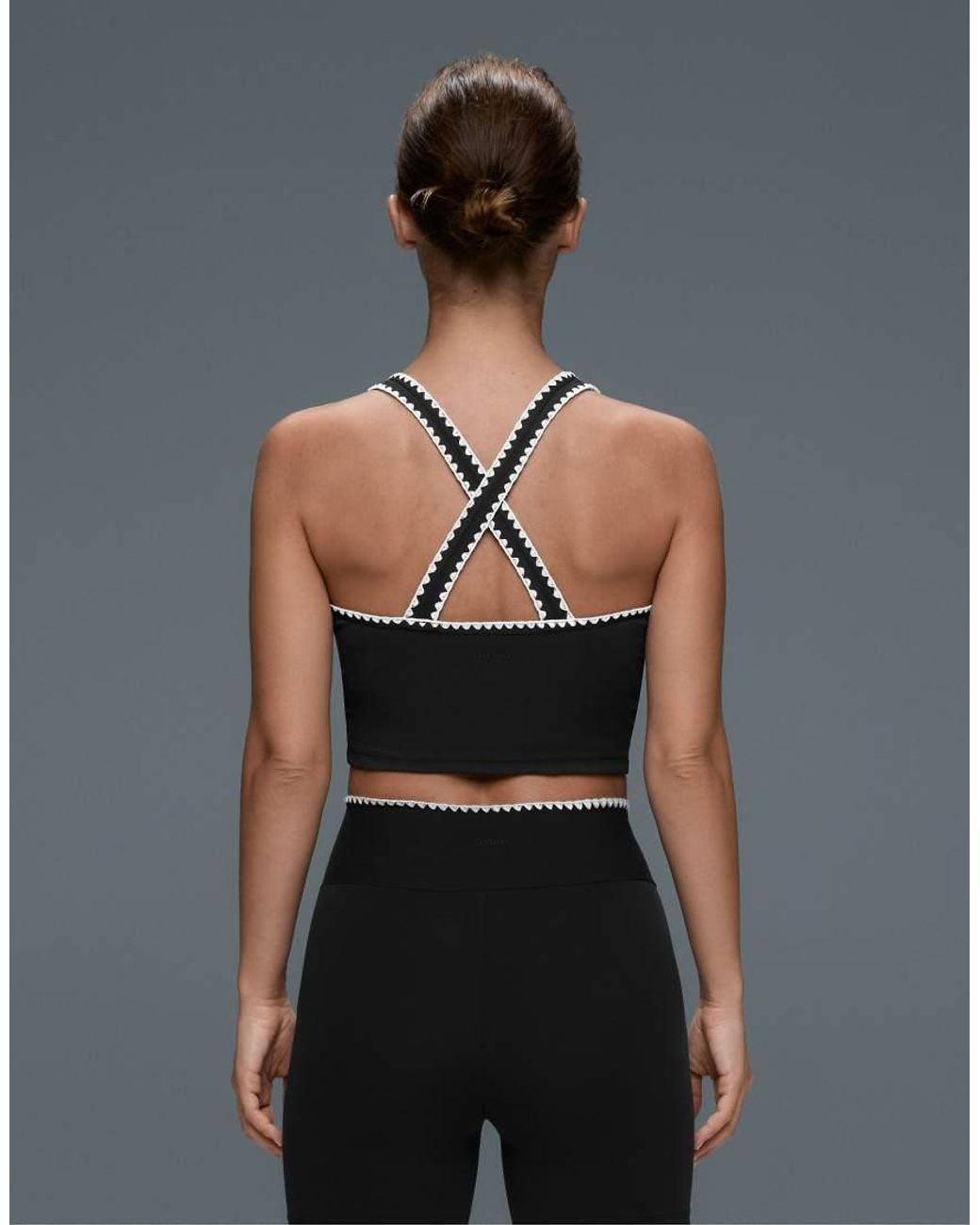 Oysho Black Comfortlux Contrast Stitch Tank Top
