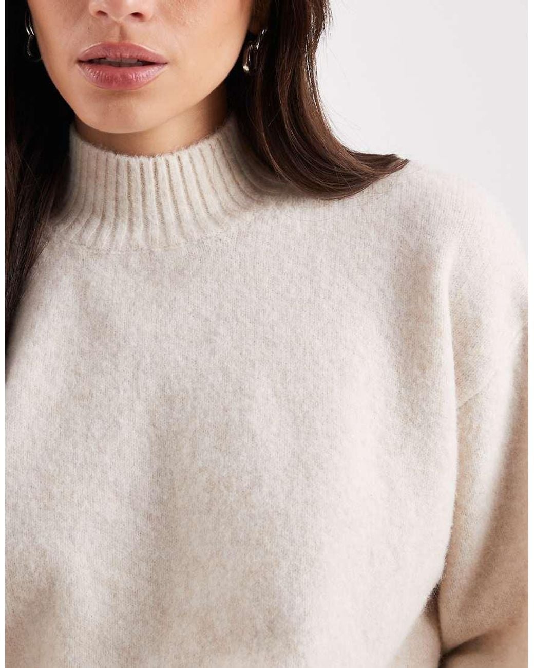 Monki Natural Knitted Turtleneck Jumper