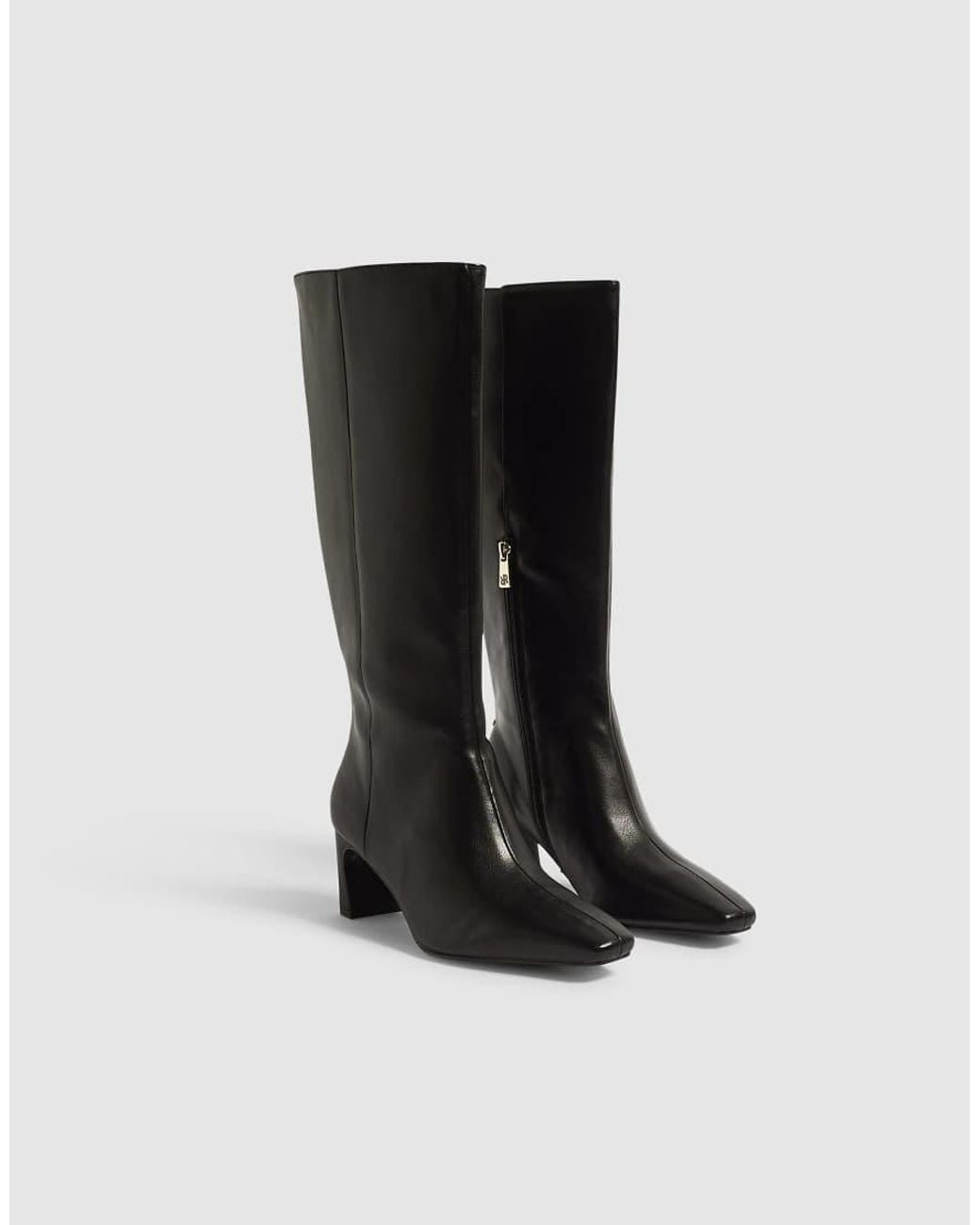 River Island Black Chisel Toe High Leg Boots