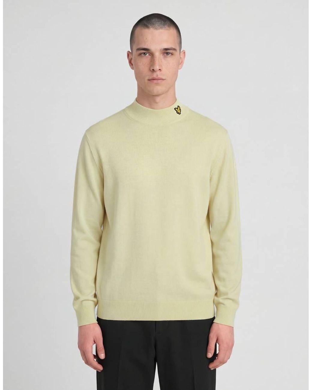 Lyle & Scott White Mid Knits Knitted Turtle Neck Jumper for men