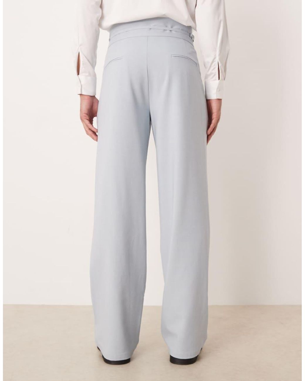 Sister Jane Gray Unisex Evander High Waisted Micro Belt Detail Paperbag Pants
