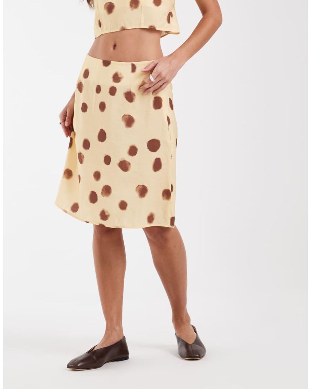 ASOS Natural Midi Slip Skirt