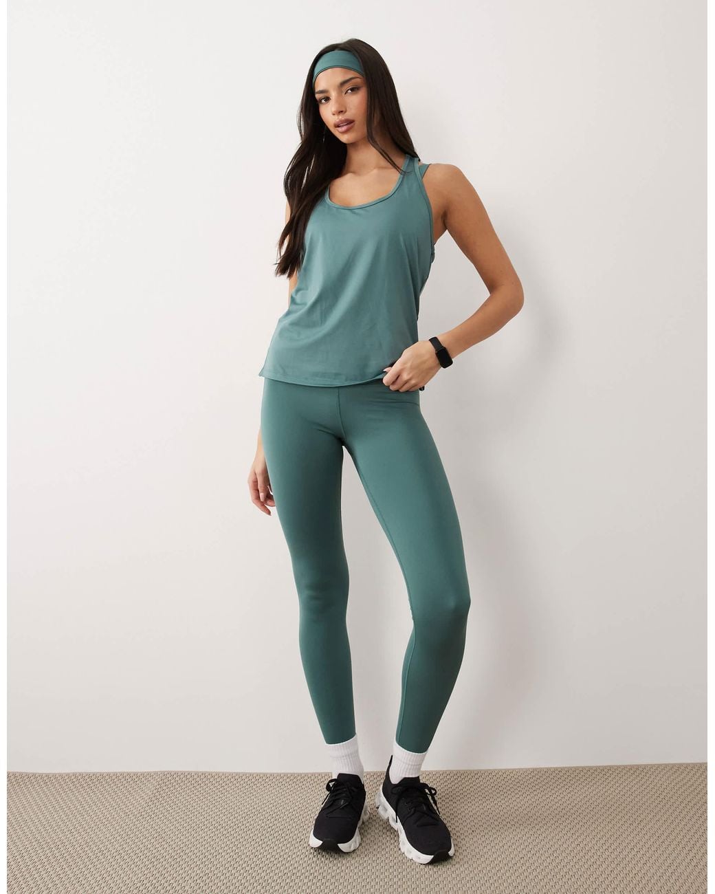4505 Green Icon Active Quick Dry Throw On Performance Tank Top