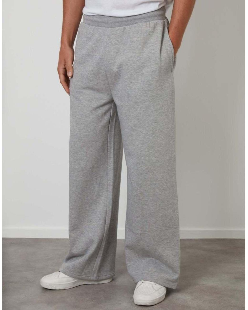 Threadbare Gray Wide Leg Joggers for men