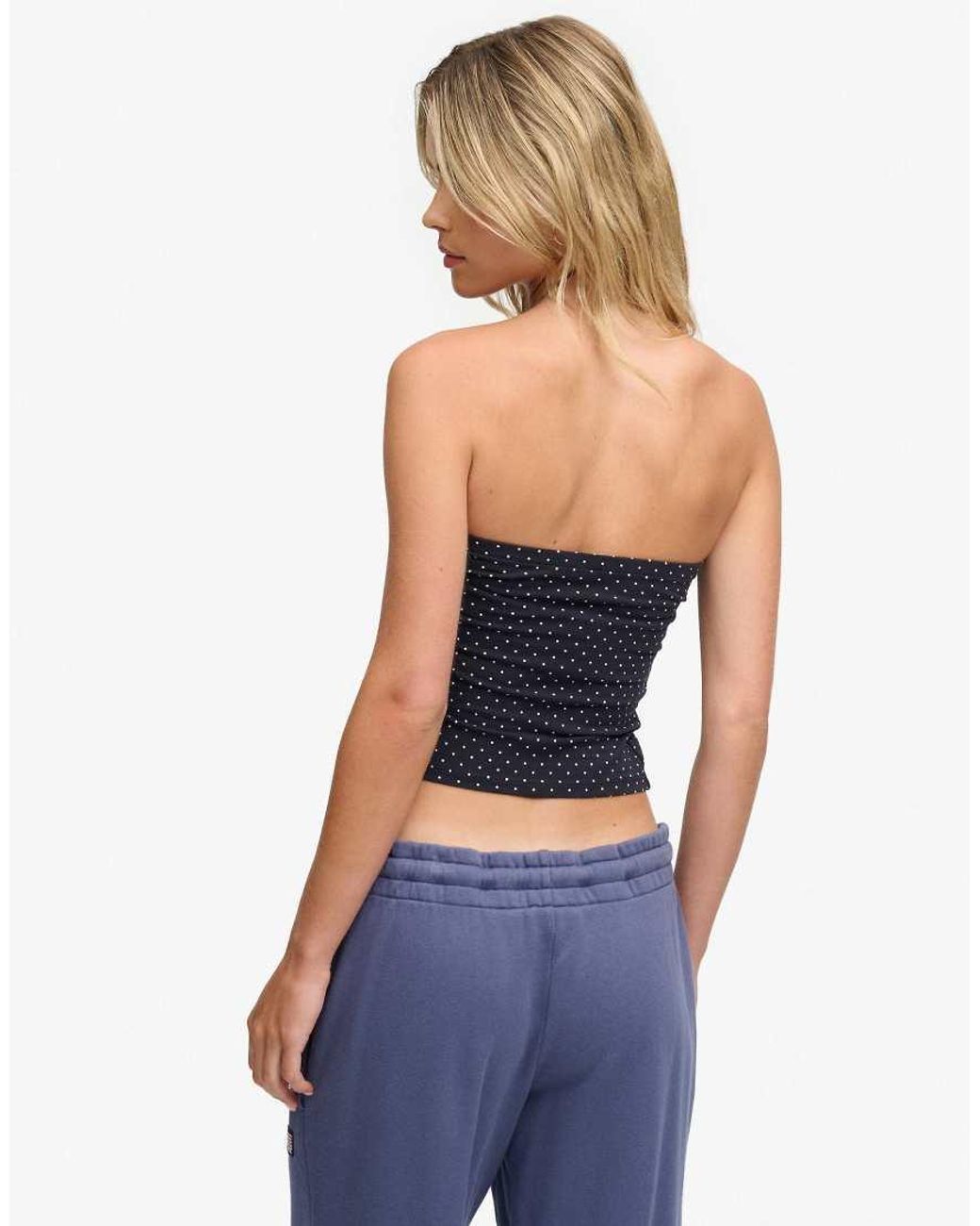 Superdry Blue Athletic Essentials Jersey Bandeau Top