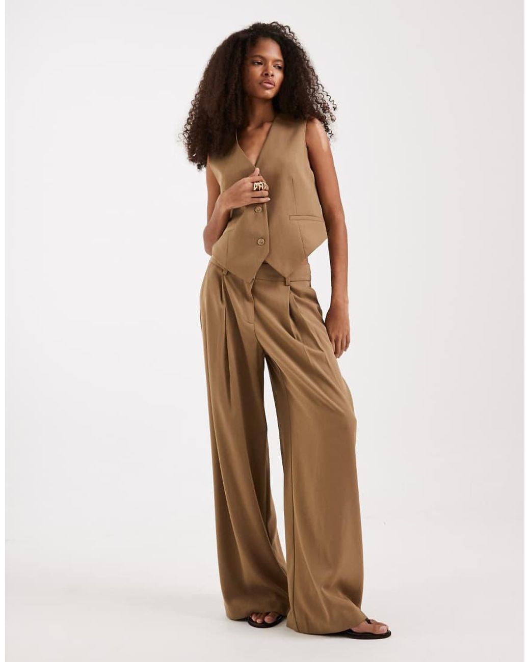 Vero Moda Brown Tailored Waistcoat Mix & Match Co-ord