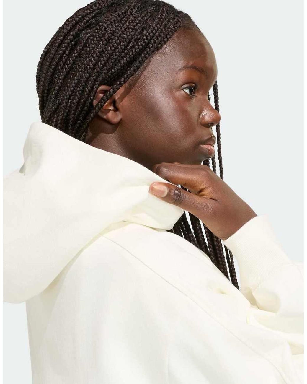 Adidas Originals White Adidas Kit Small Logo Hoodie