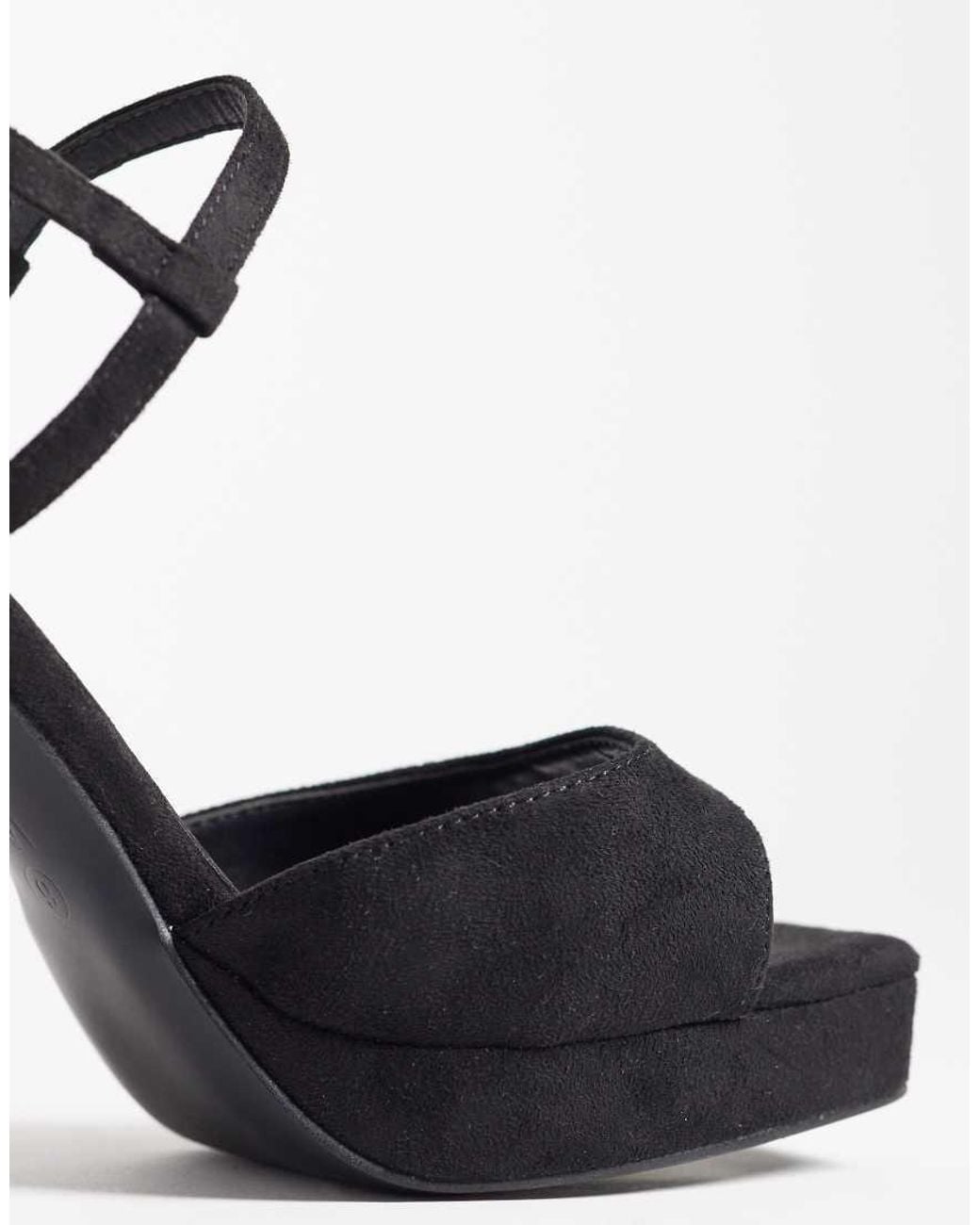 Public Desire Black Rhoda Platform Heeled Sandals