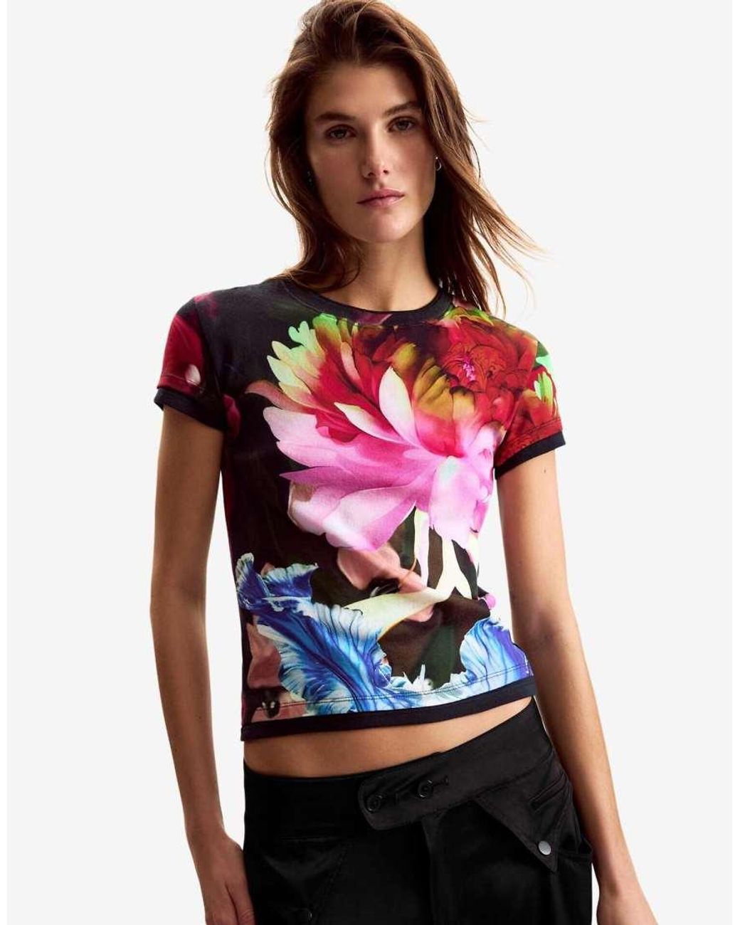 Desigual Red Designed T-shirt