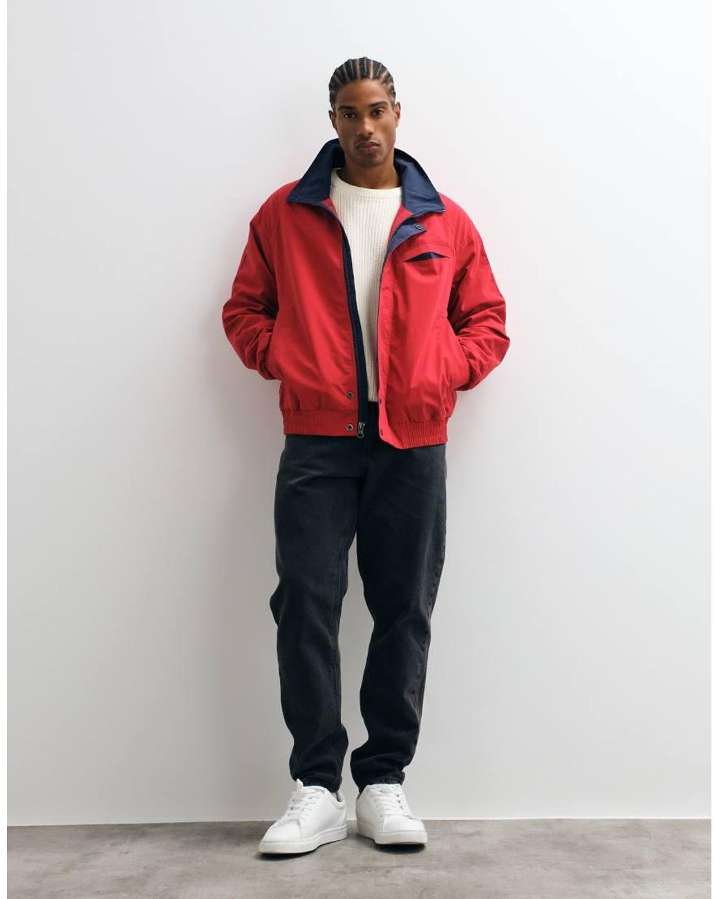Abercrombie & Fitch Red Zip Up Jacket With Collar for men