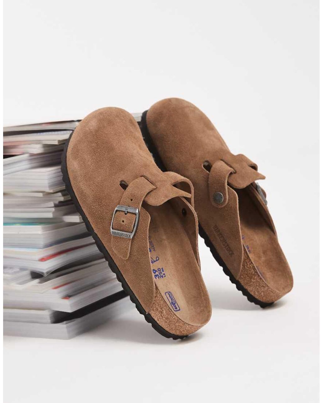 Birkenstock Brown Unisex Boston Suede Clogs
