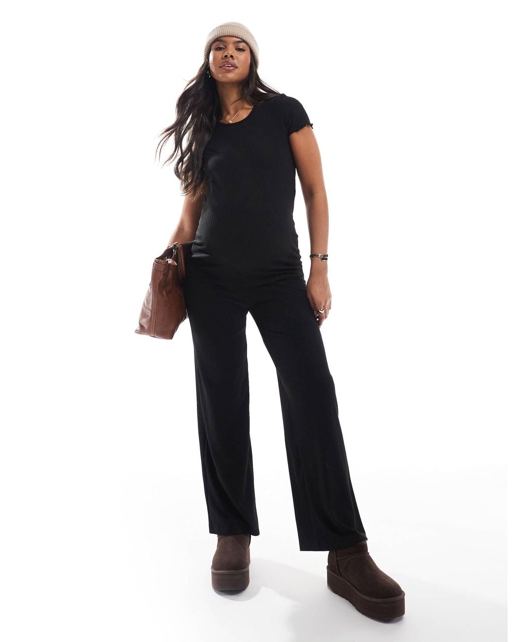 Pantalon large ONLY en coloris Black