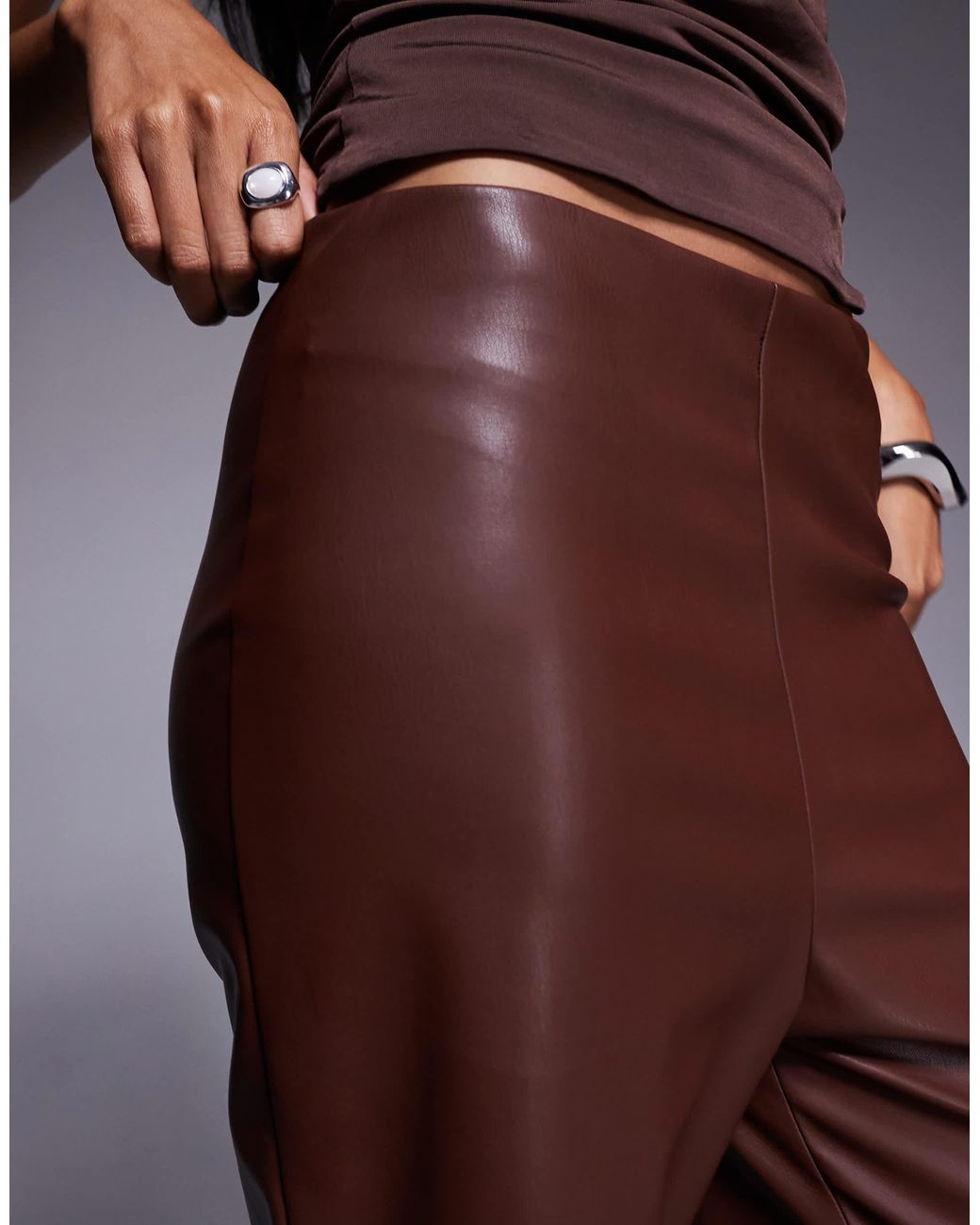 ASOS Blue Faux Leather Trouser
