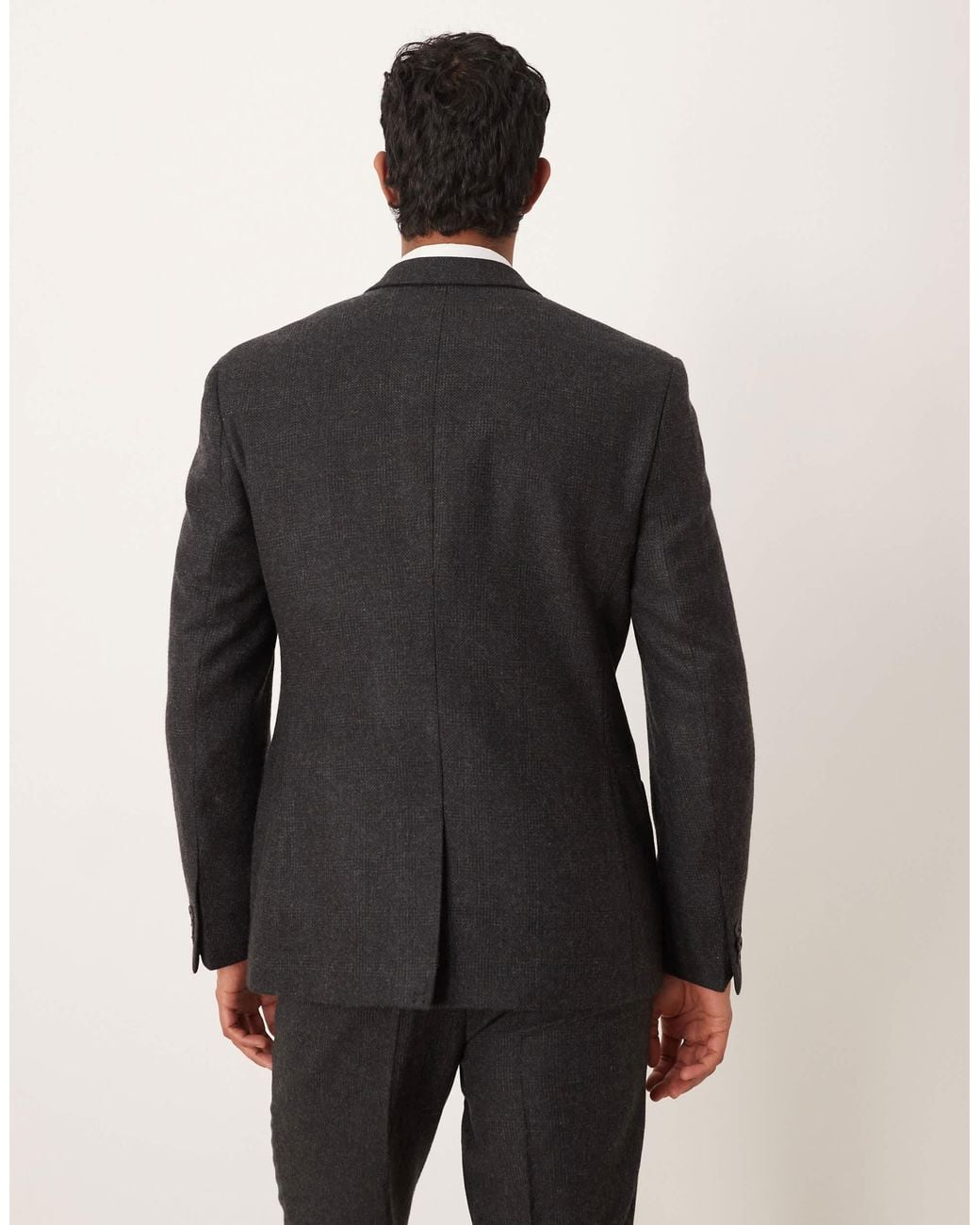 ASOS Gray Wool Blend Slim Suit Jacket for men