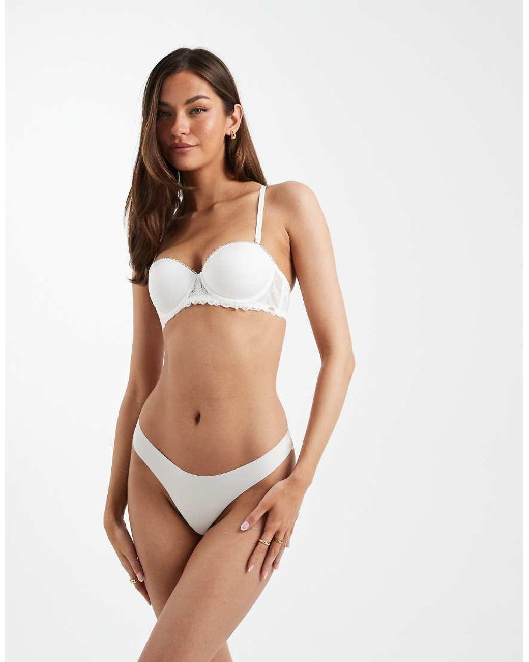 ONLY White Lace Brazilian Briefs