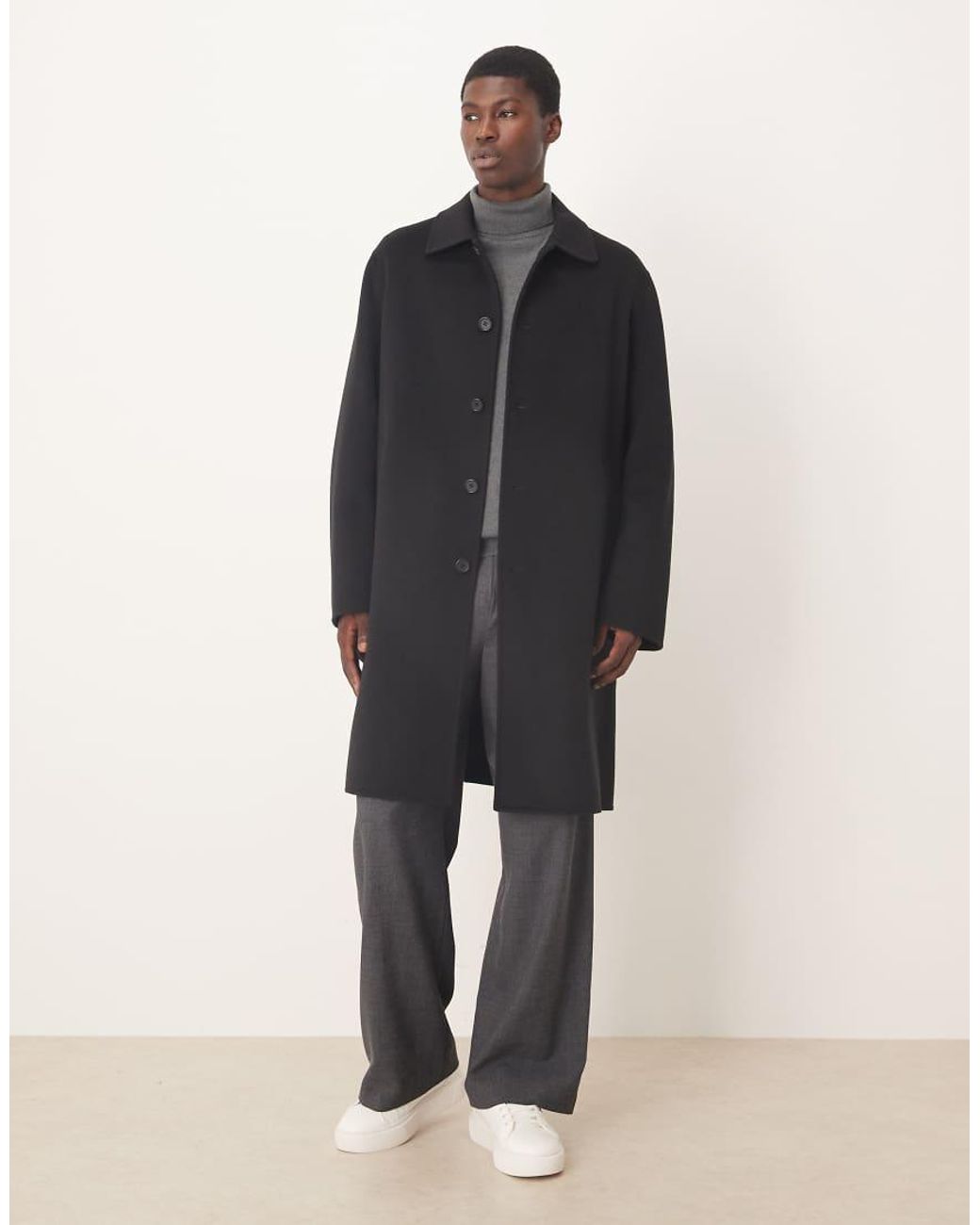 ARKET Blue Pure Wool Double Layer Overcoat for men