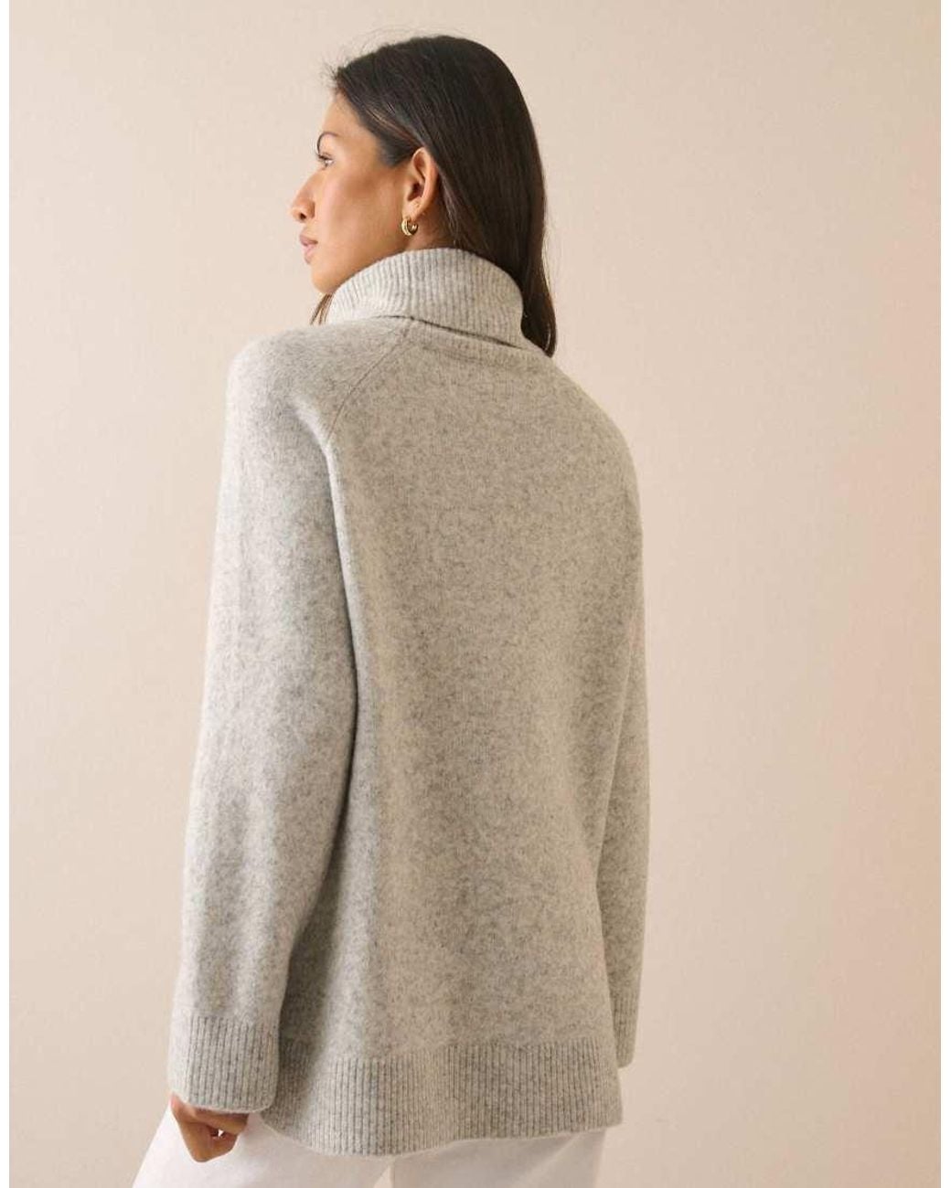 Nobody's Child Natural Marl Roll-Neck Oversized Jumper