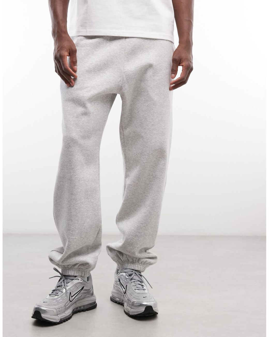 Weekday – melierte jogginghose mit lockerem schnitt und geradem bein in Gray für Herren