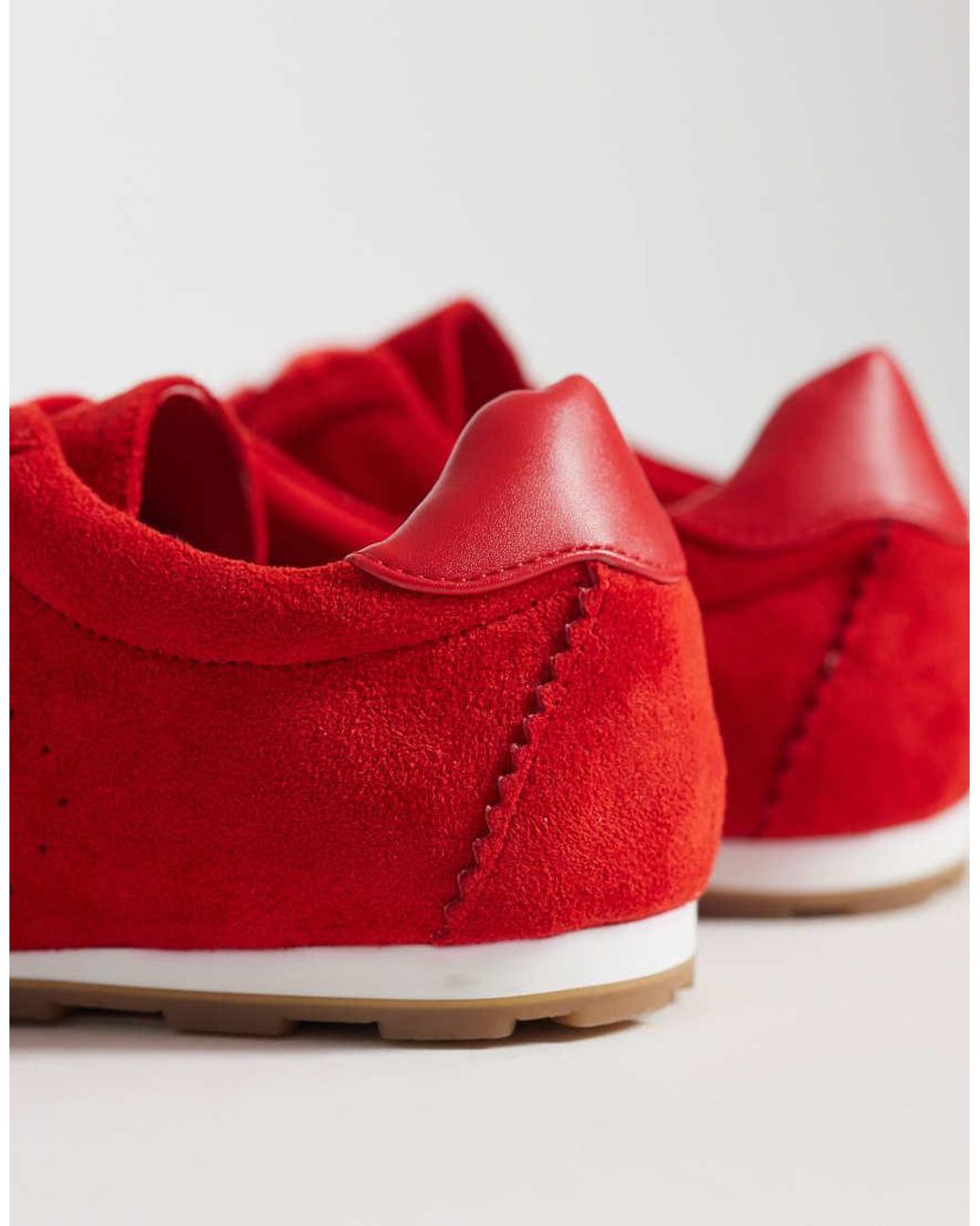 ASOS Red Dabble Slim Lace Up Sneakers