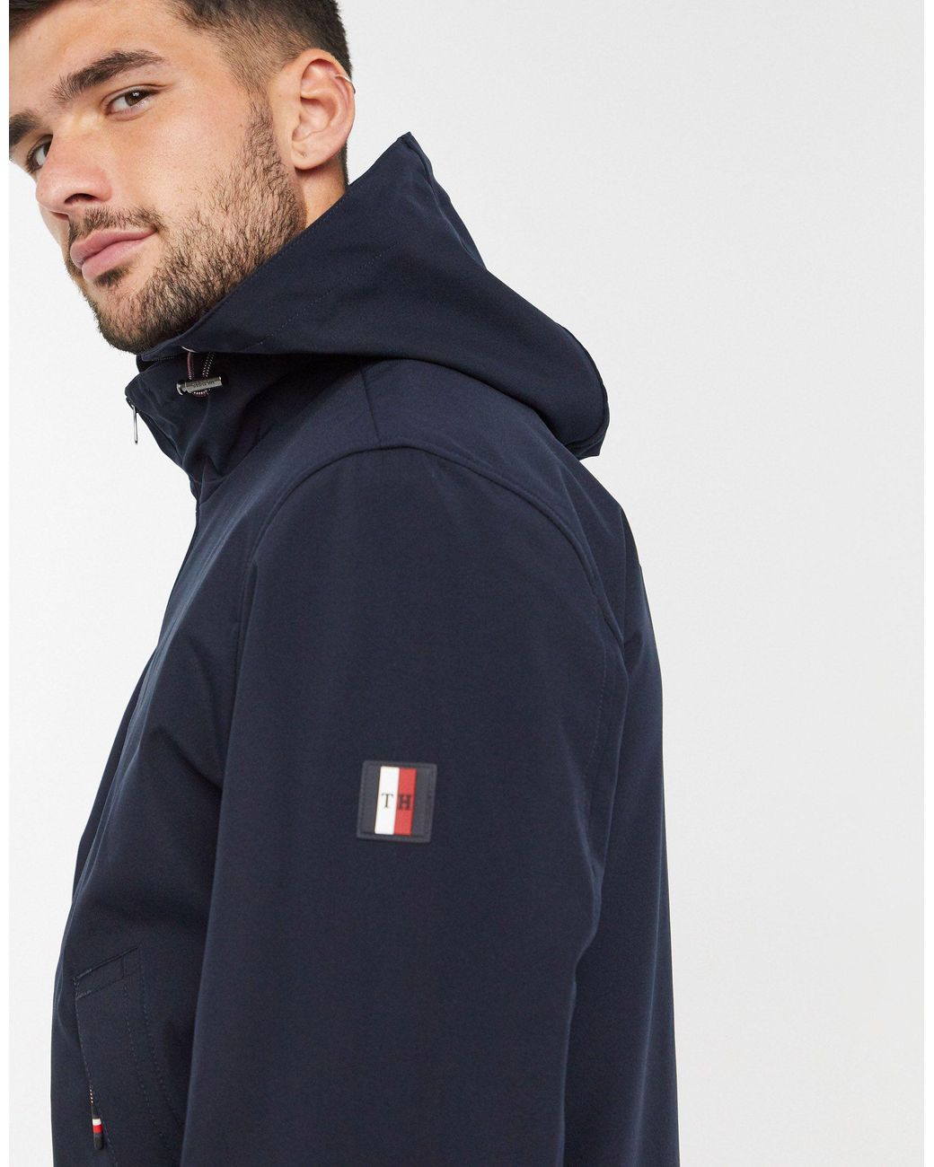 Tommy Hilfiger Flex Hooded Jacket in Blue for Men | Lyst UK