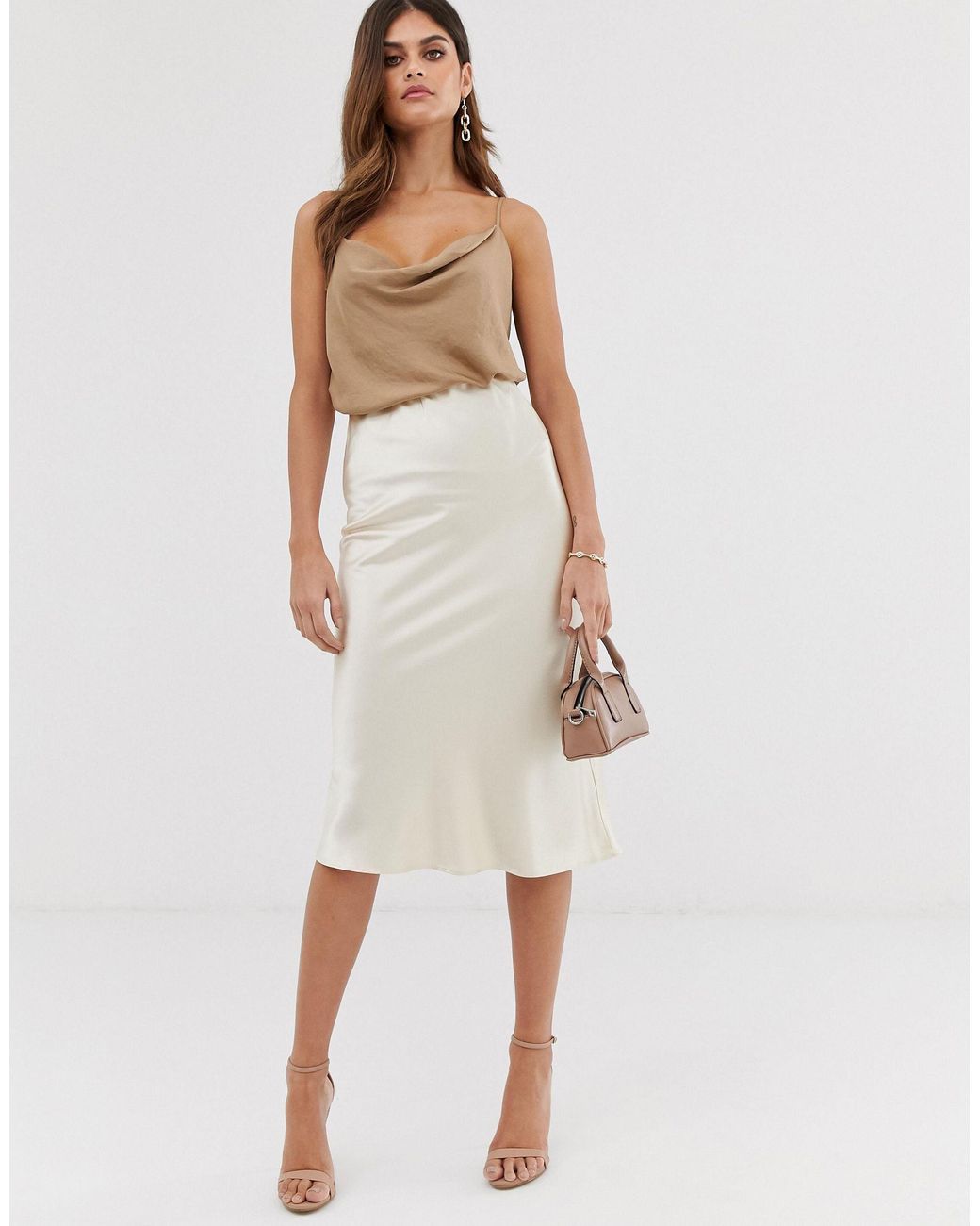 Warehouse bias cut 2025 midi skirt in pink