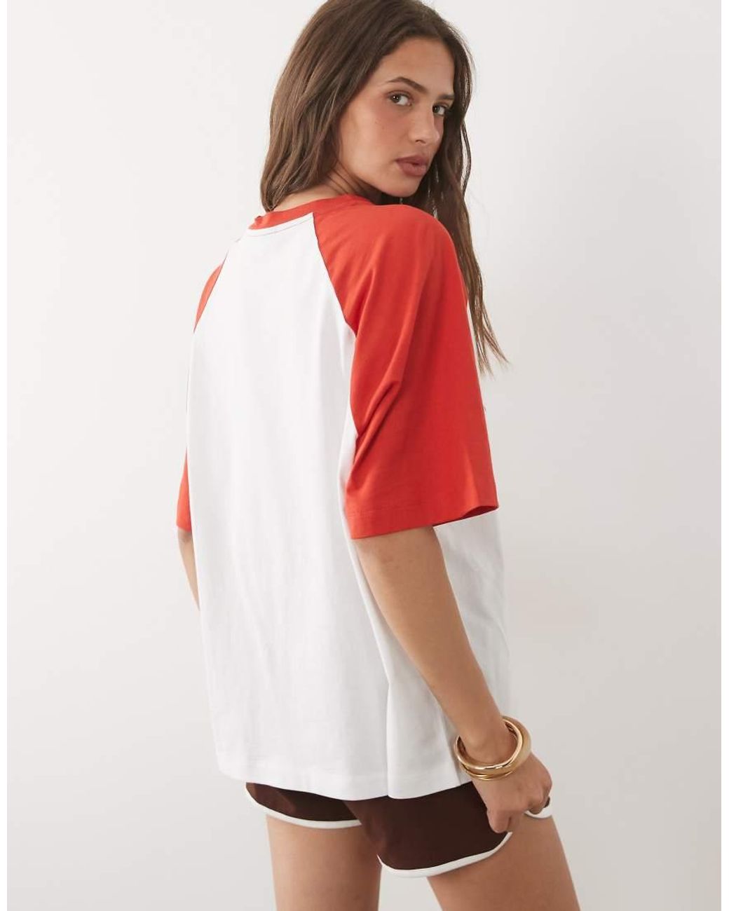 ASOS Red Oversized Raglan T-shirt With Strawberry Graphic