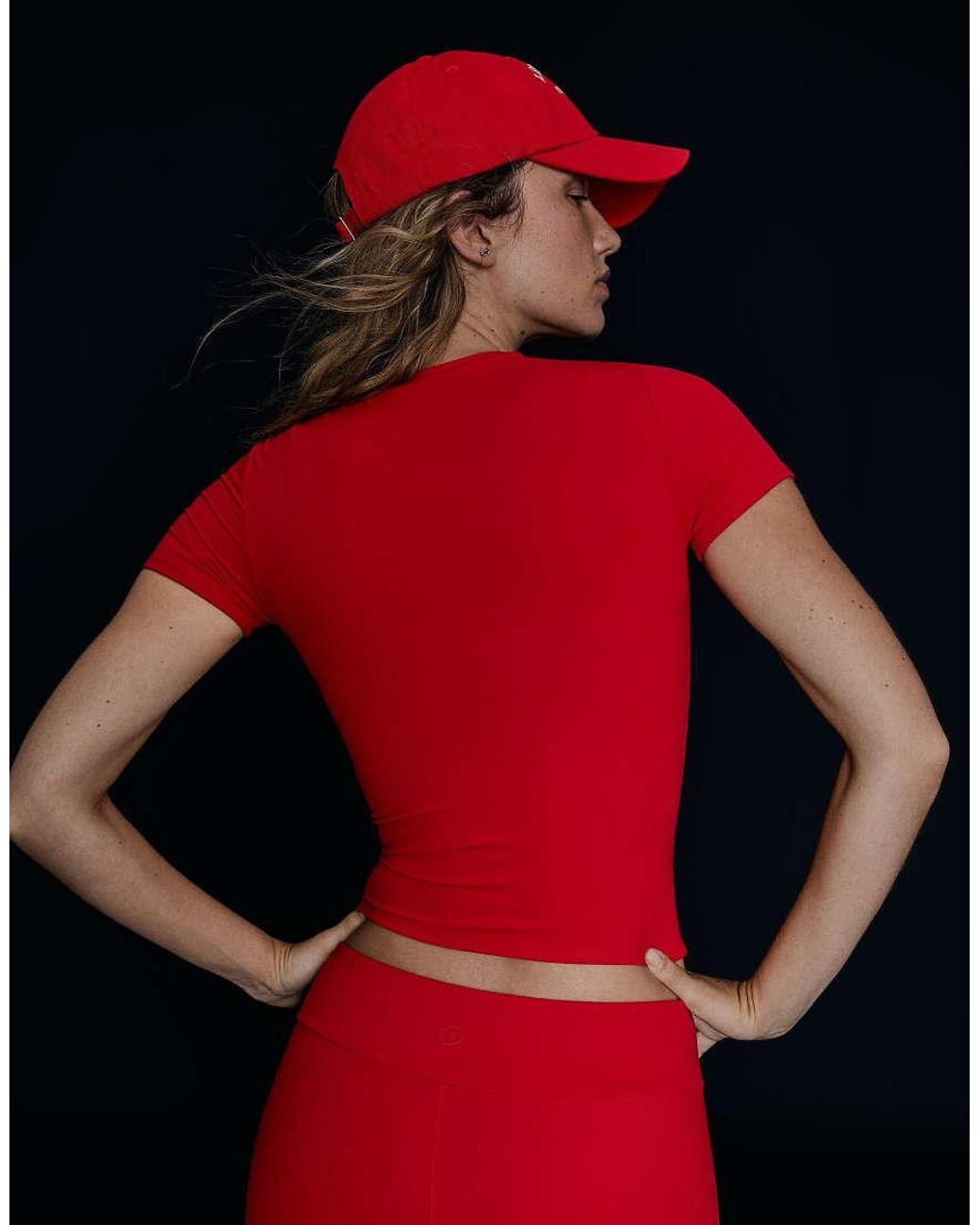Bershka Red Technical Short Sleeve T-Shirt
