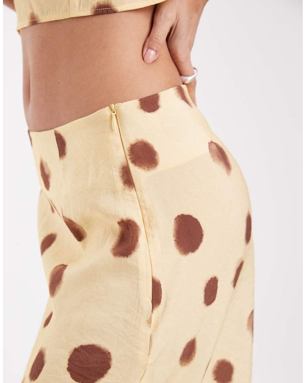 ASOS Natural Midi Slip Skirt