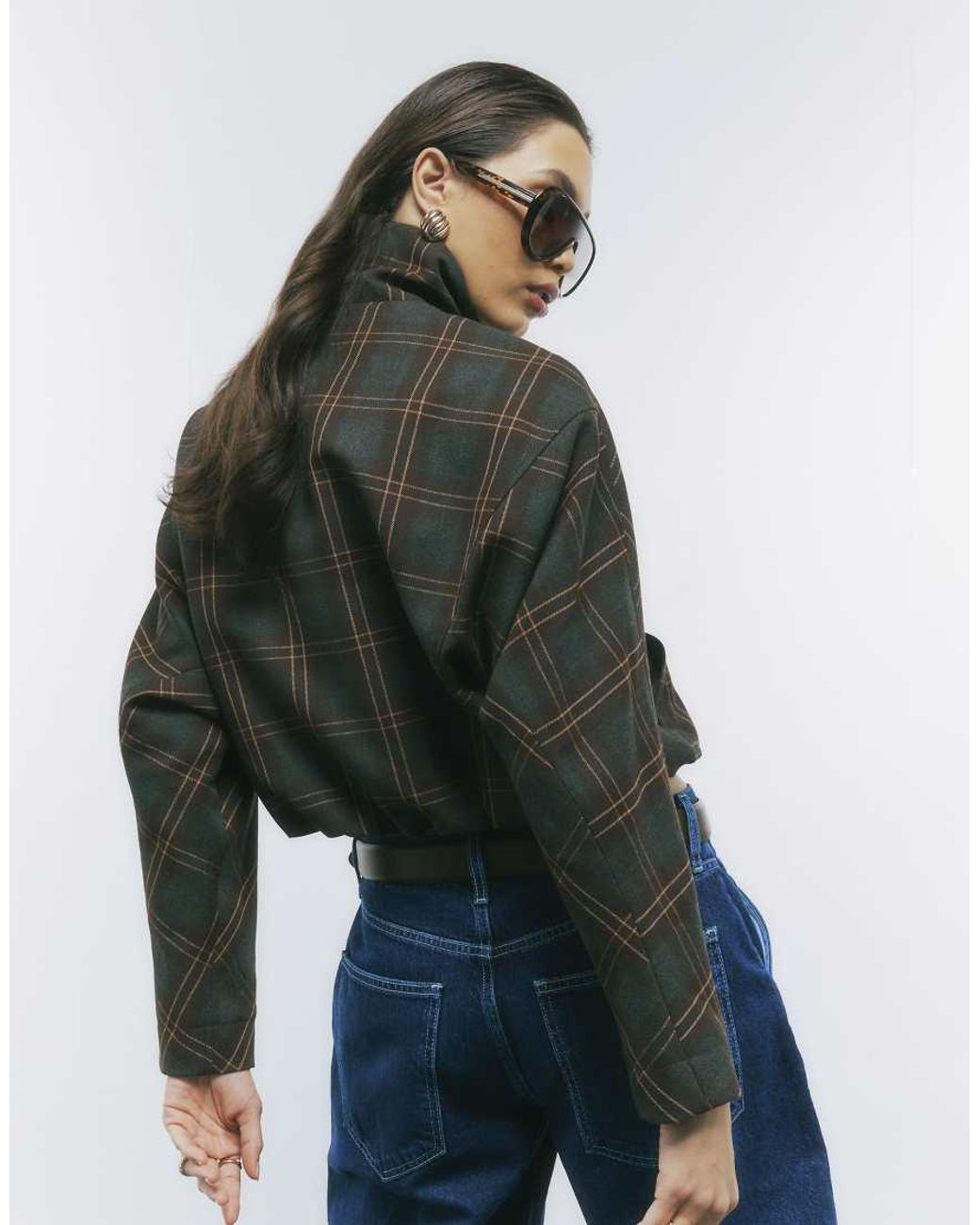 River Island Blue Funnel Neck Bomber Jacket