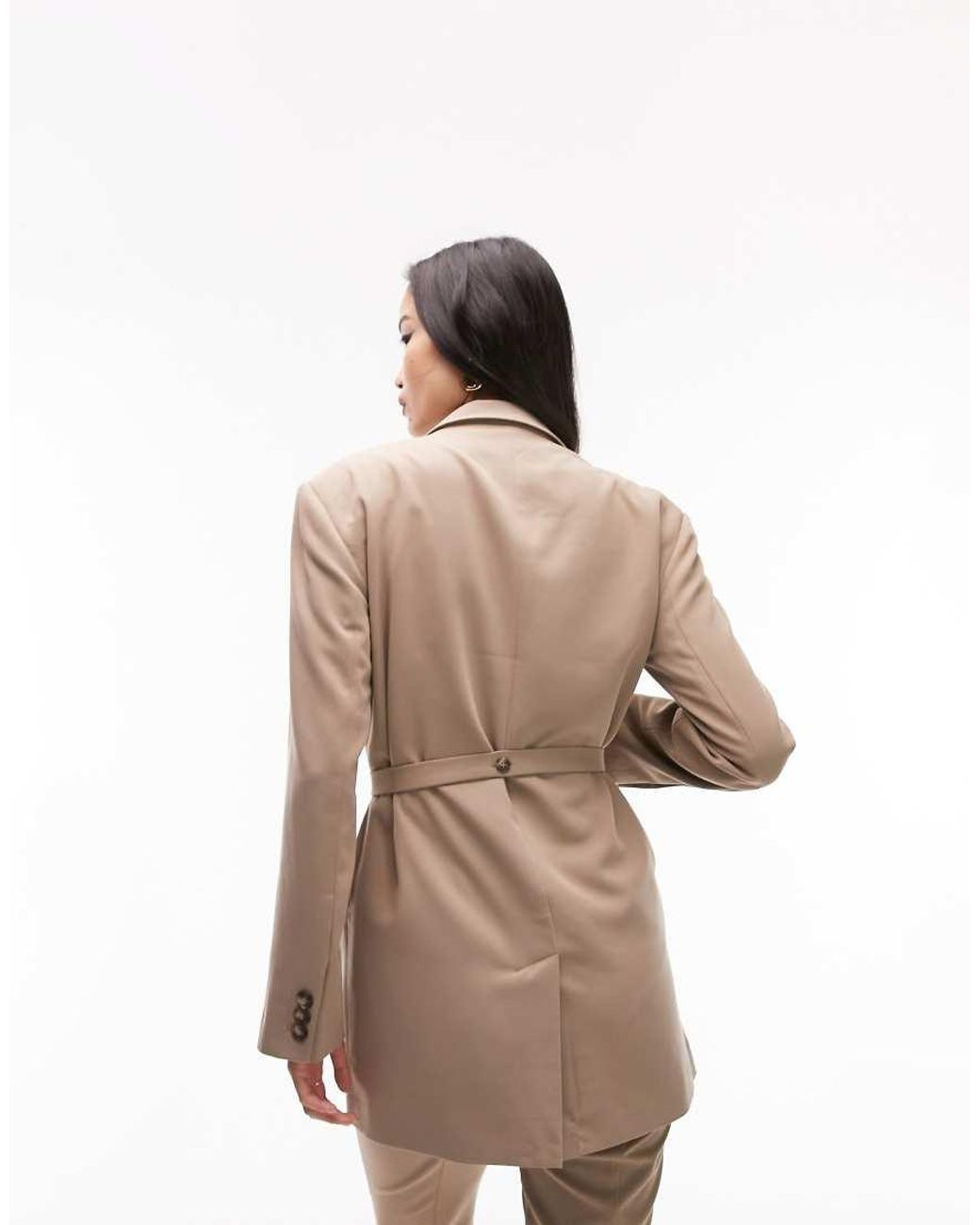 TOPSHOP Brown Belted Blazer