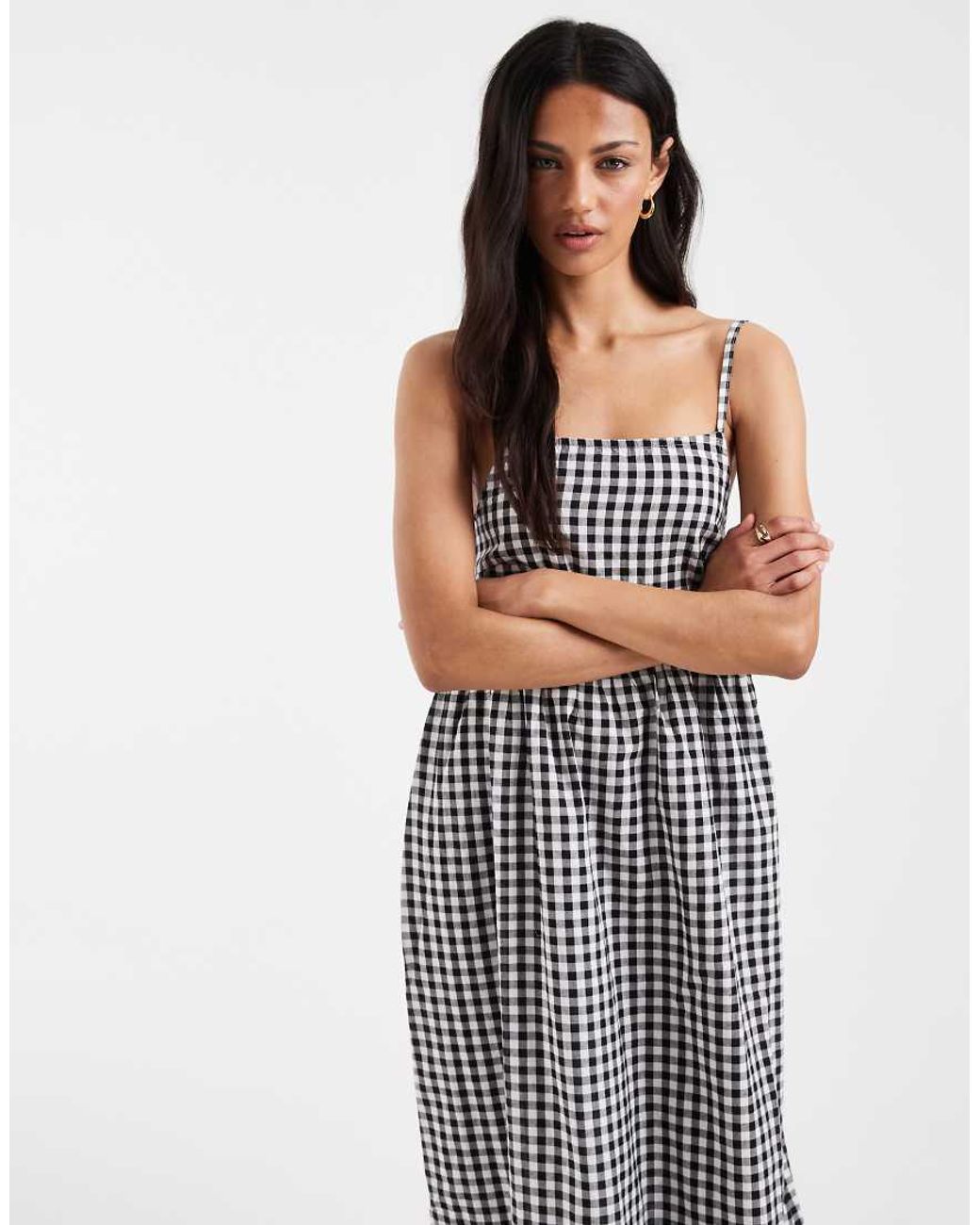 Pieces White Seersucker Cami Maxi Dress