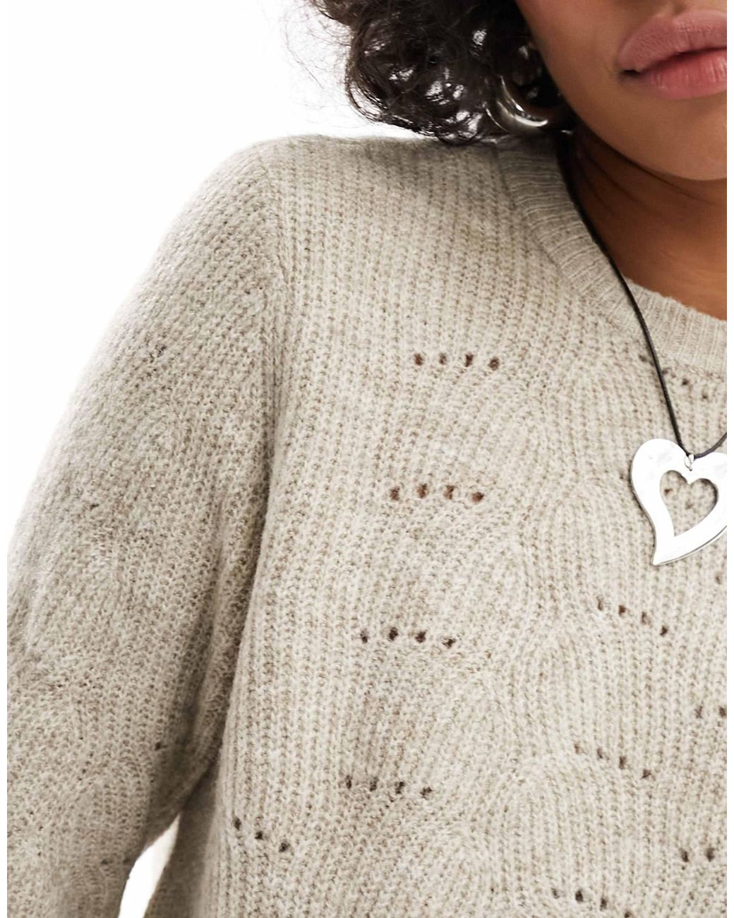 ONLY Natural – pullover mit pointelle-details