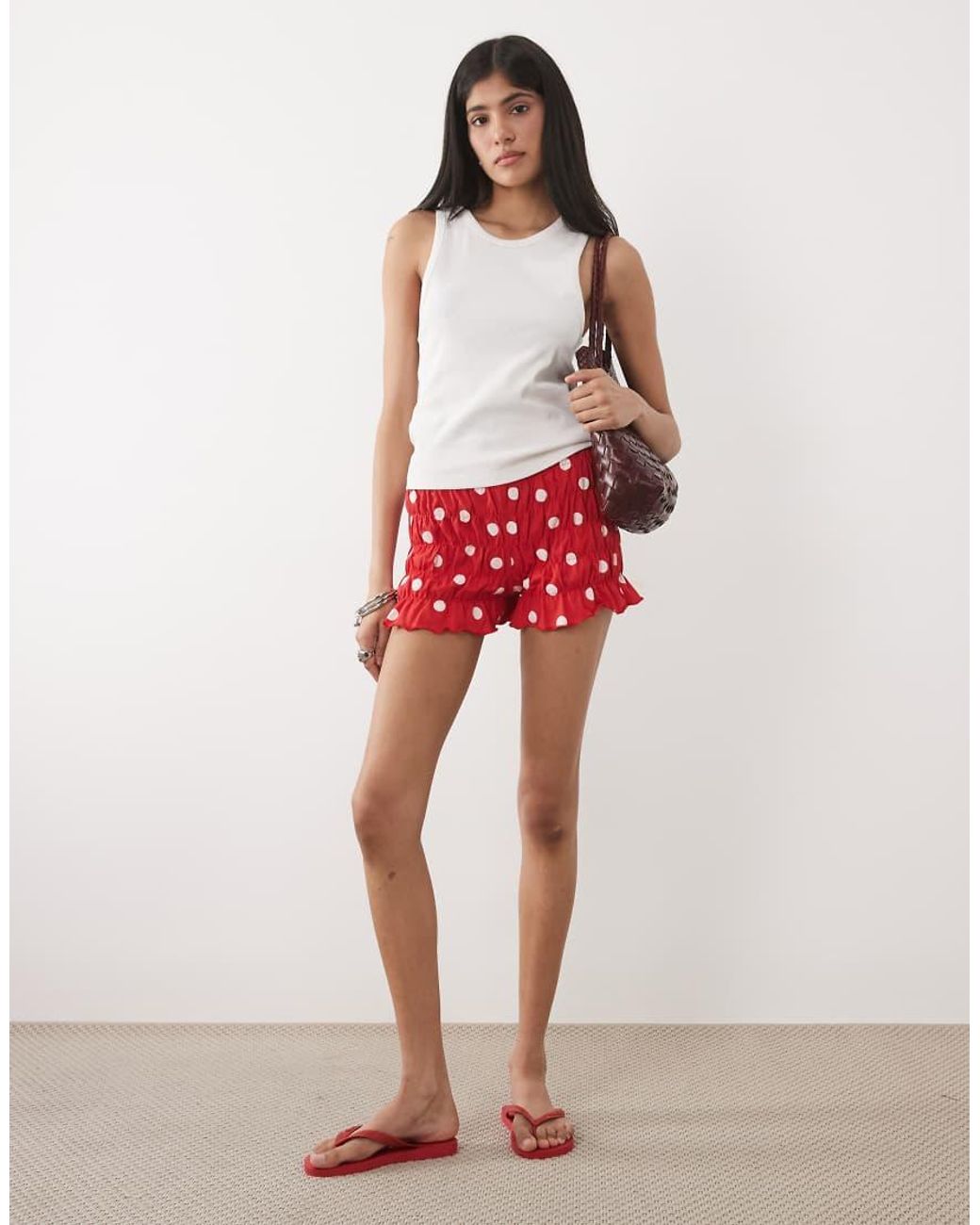 ASOS Red Shir Bloomer Short Co-ord