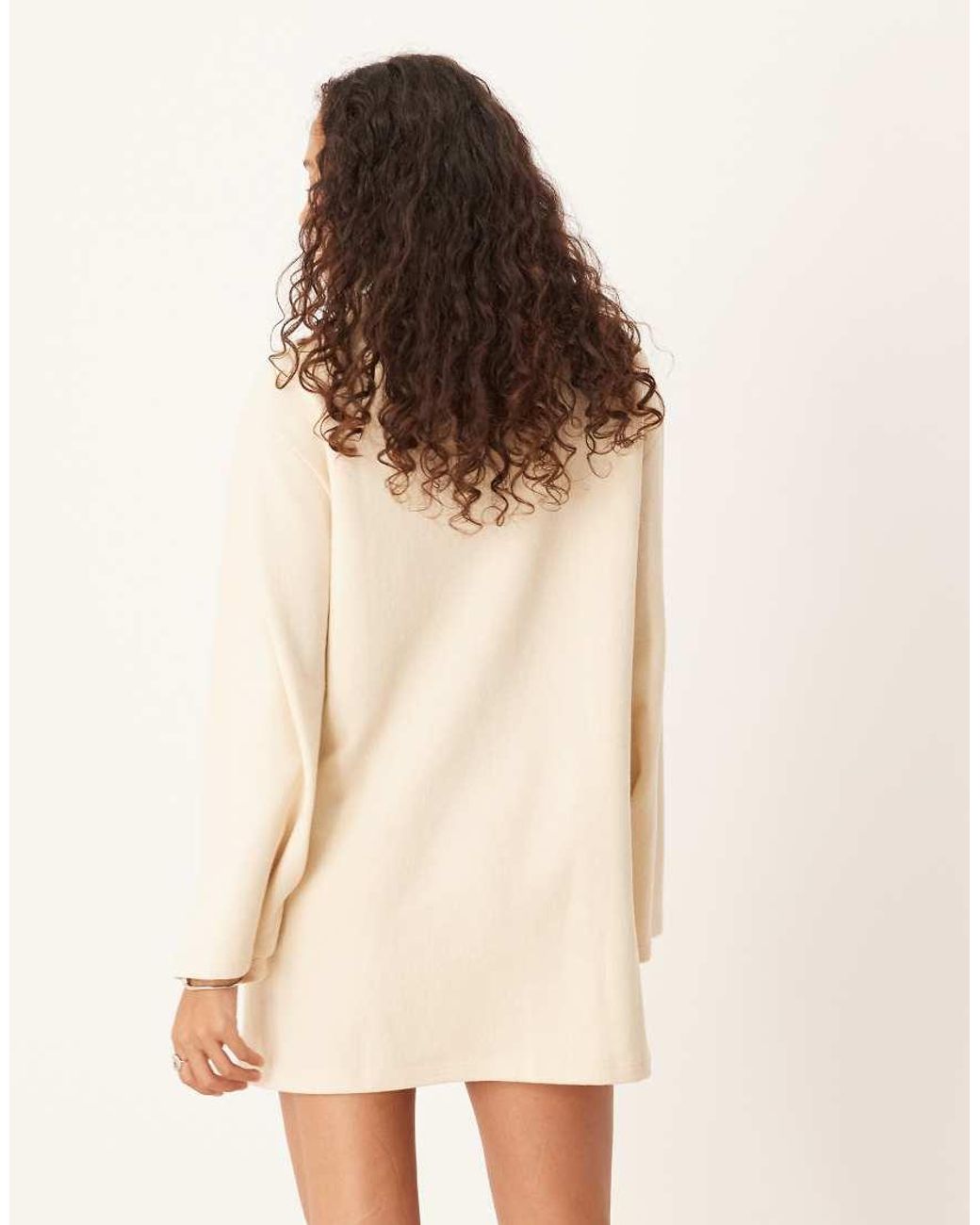 ASOS Natural Supersoft Wide Sleeve Mini Dress