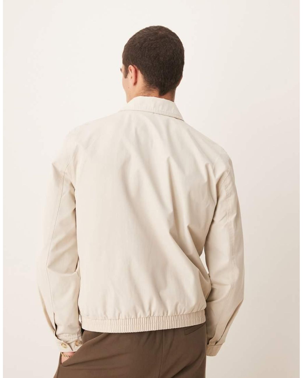 Abercrombie & Fitch Natural Cropped Harrington Jacket