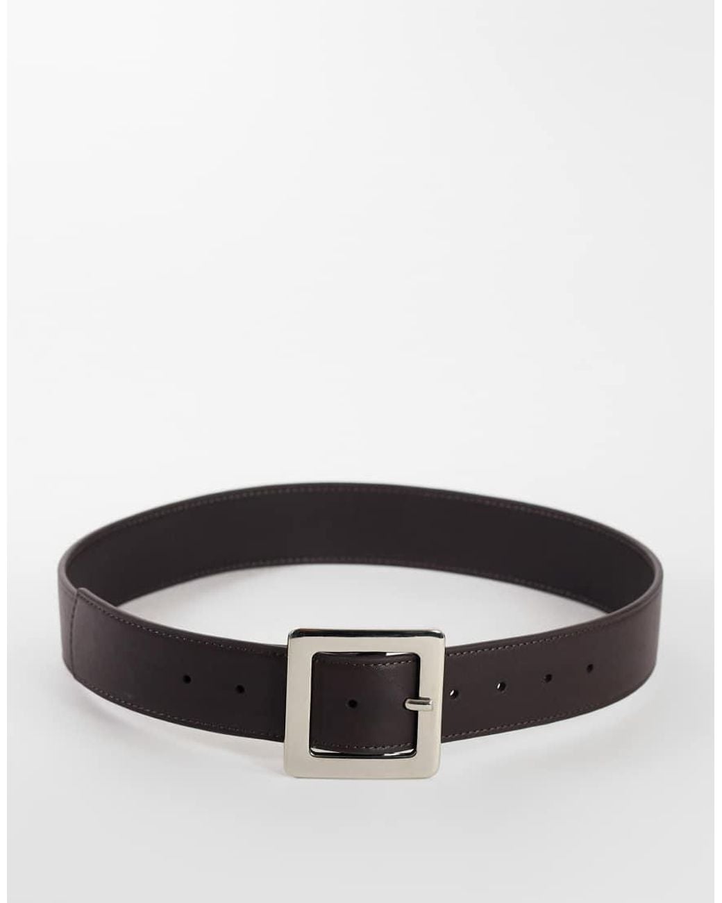 TOPSHOP Gray Chunky Real Leather Belt