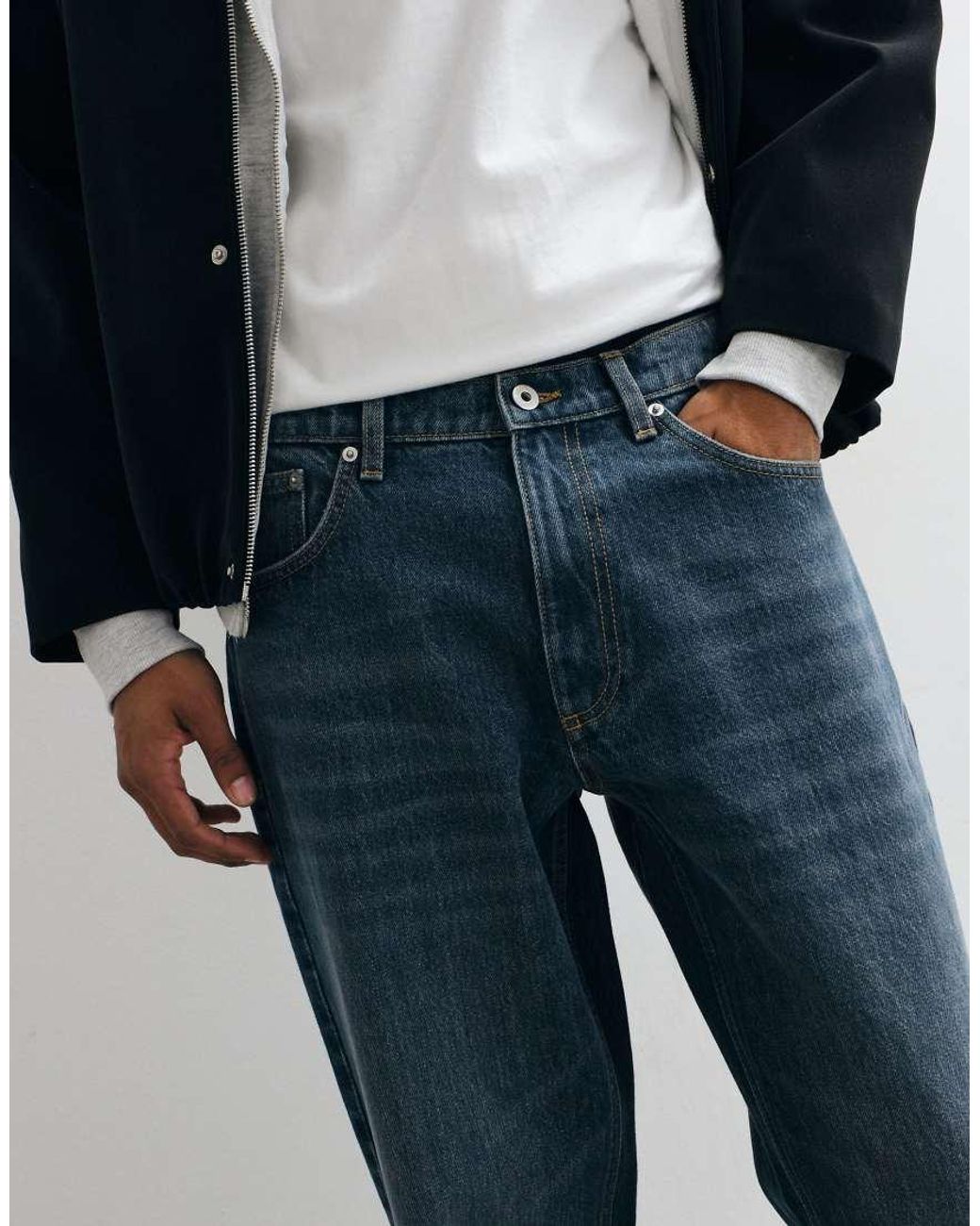 Collusion Blue X008 Relaxed Straight Leg Jeans for men