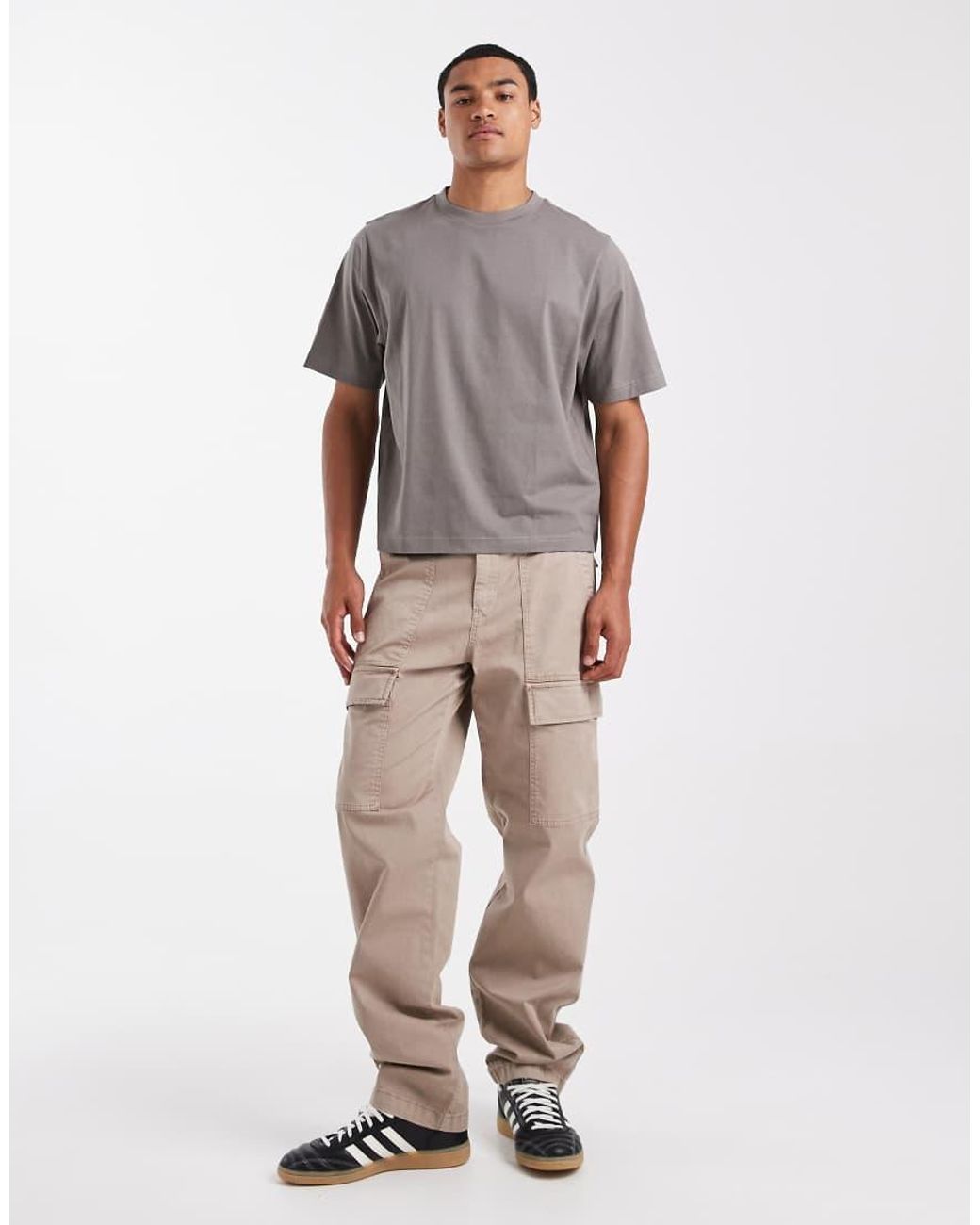 Cotton On Gray Cropped Fit T-shirt for men