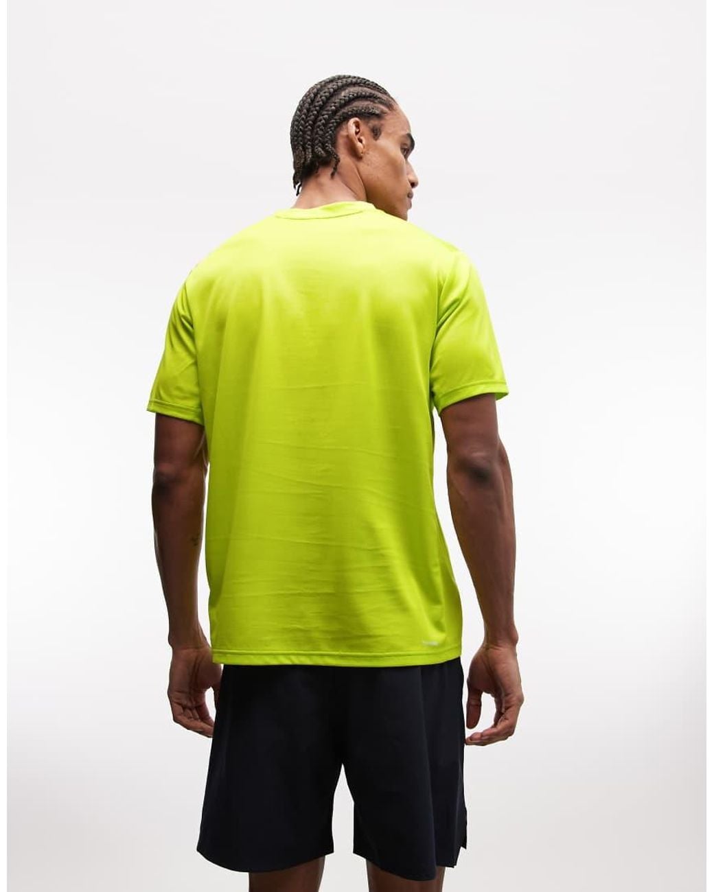 Adidas Originals Green Adidas Training Essentials 3 Stripe T-shirt for men