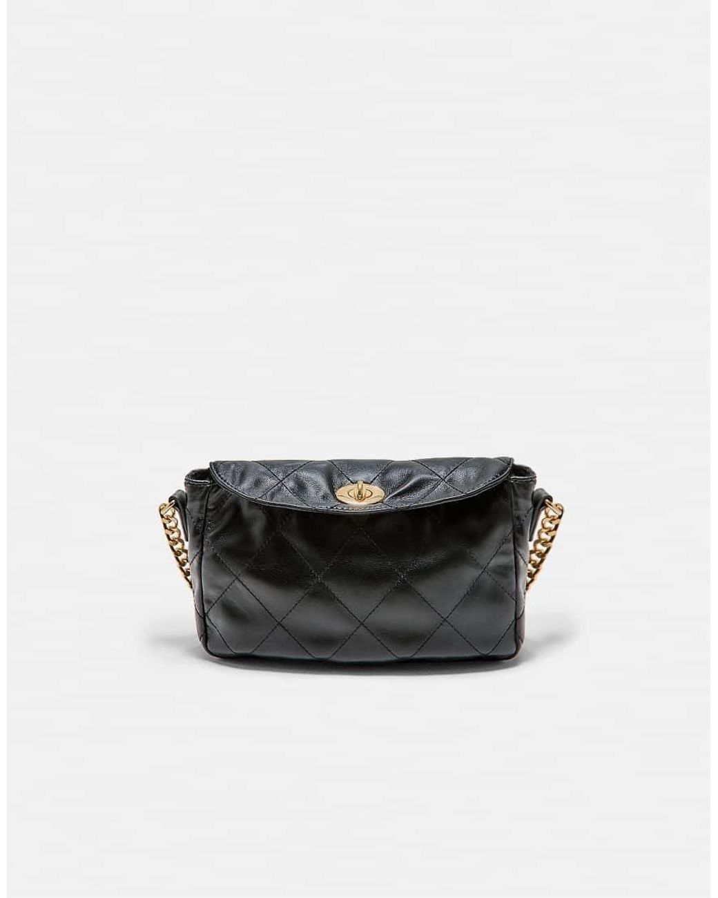 Stradivarius Black Quilted Chain Shoulder Bag