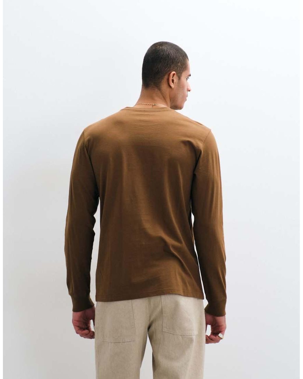 Carhartt Brown Pocket Long Sleeve T-shirt for men