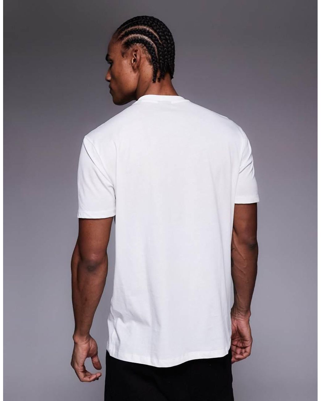 ARMANI EXCHANGE Gray Central Logo T-shirt for men