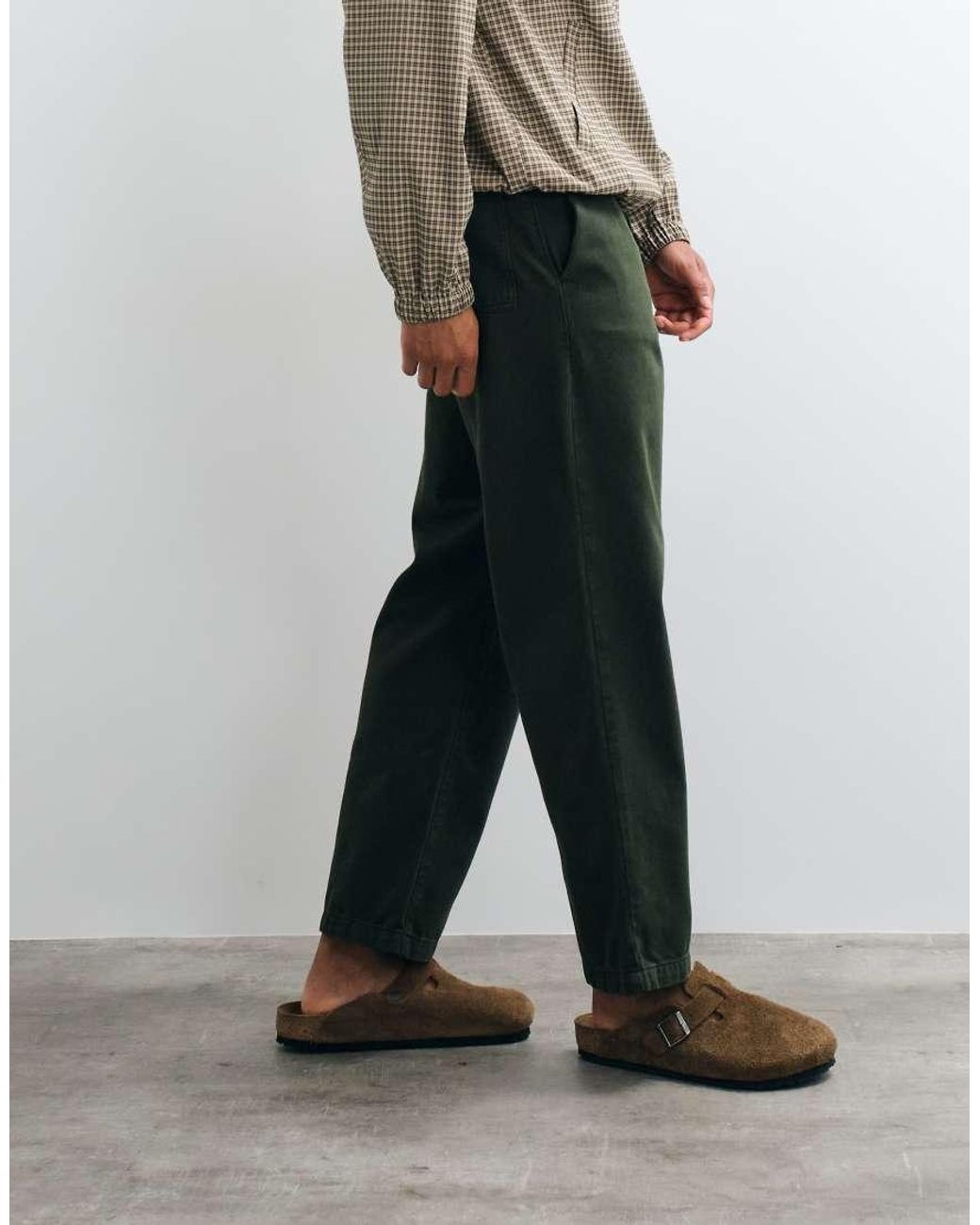 ASOS Green Relaxed Tapered Trouser for men