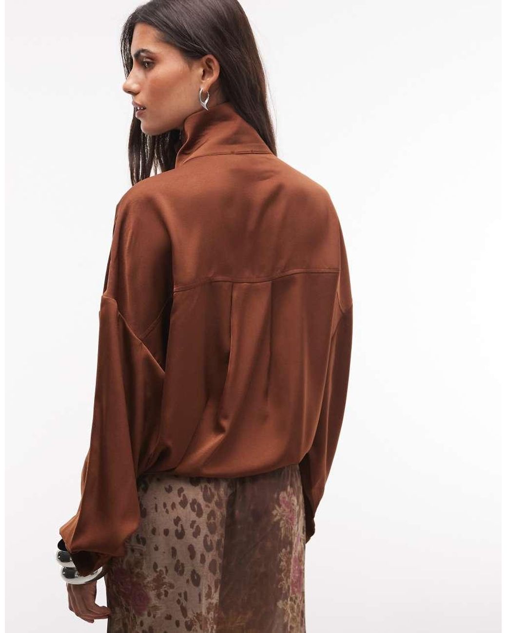 ASOS Brown Satin Windbreaker