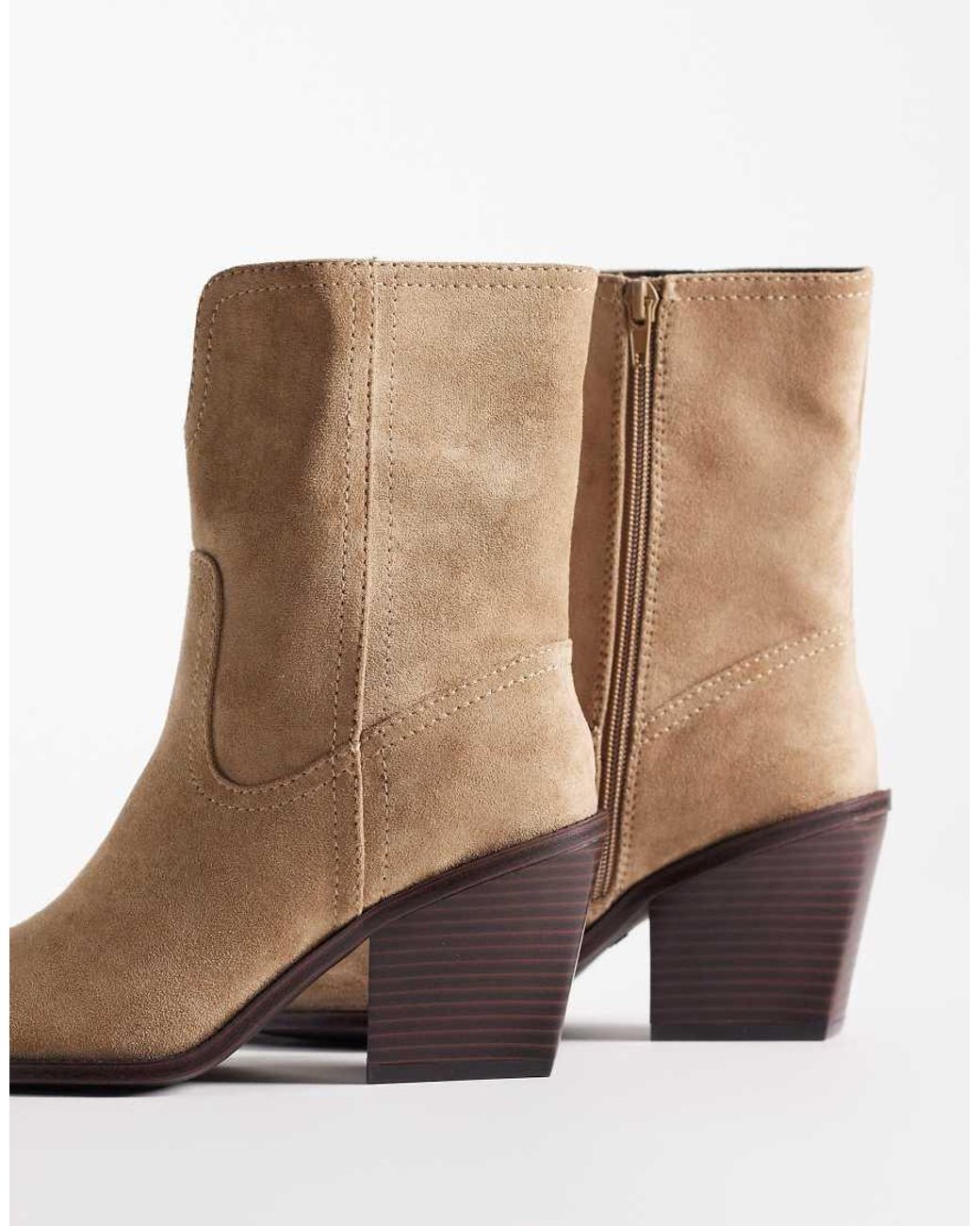 ASOS White Remone Heeled Western Boots