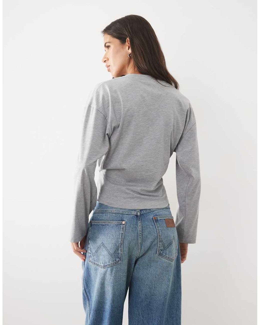 ASOS Blue Cross Over Long Sleeve T-shirt
